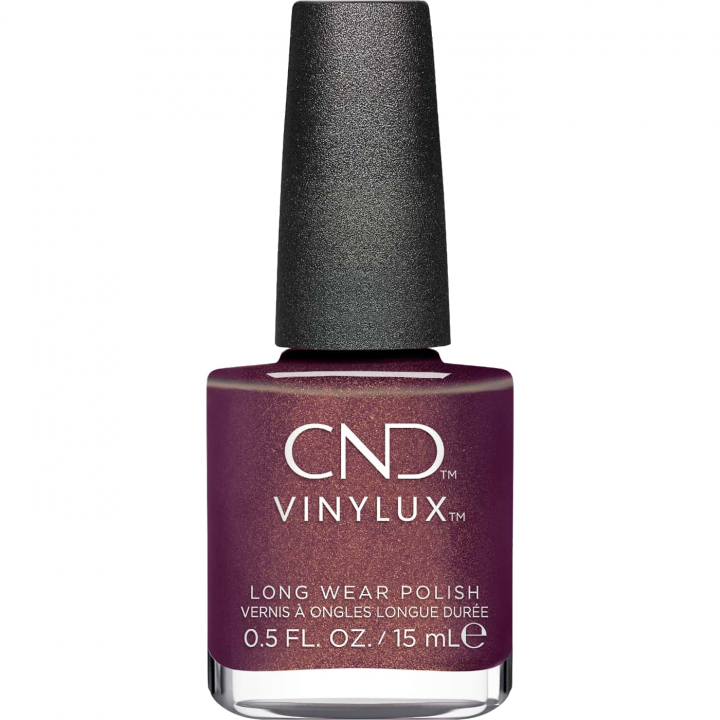 CND Vinylux Purplexity Nr 474 – Djup lila med gyllene pärlskimmer för en elegant look