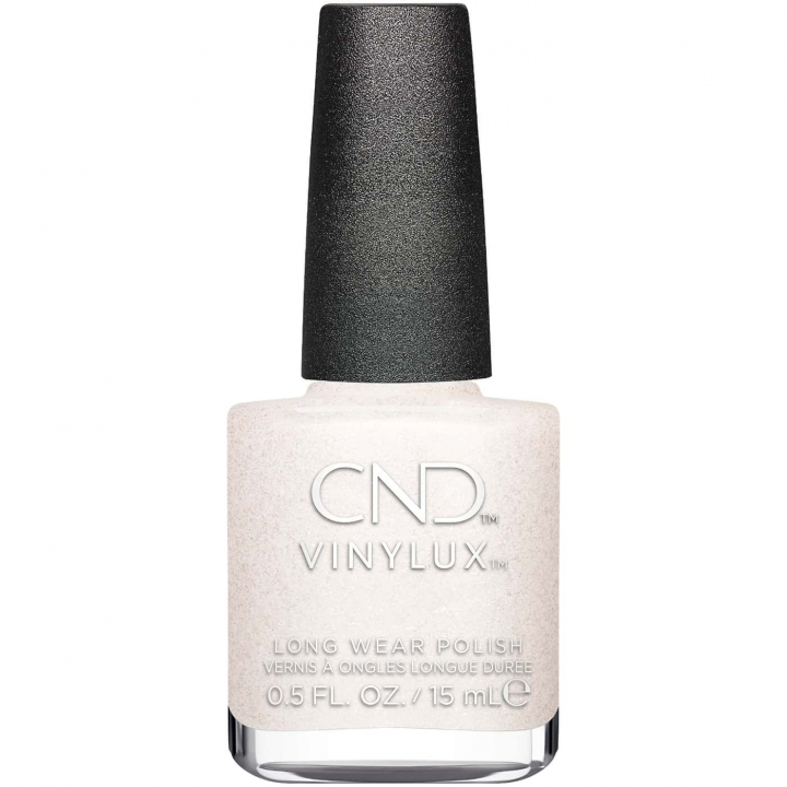 Vitt nagellack med silvergnister – CND Vinylux Nr. 479 Winter Warrior – Elegant och vintrig look