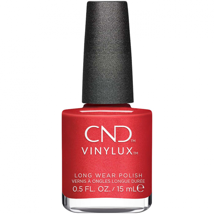 Eldrtt nagellack – CND Vinylux Nr. 482 Dragon Slay All Day – Djrv och sjlvsker look