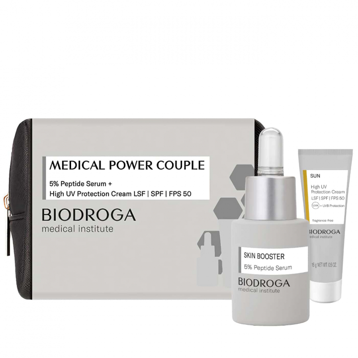 Biodroga Medical Power Couple kit med SPF 50 UV-skydd och Peptide Serum | Frstrker hudens skydd och elasticitet