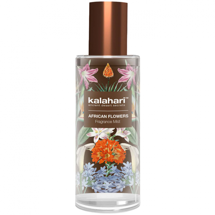 Kalahari African Flowers Fragrance Mist - Frisk doft fr hr och kropp - Ros, pron, svartvinbr - Passar alla hudtyper