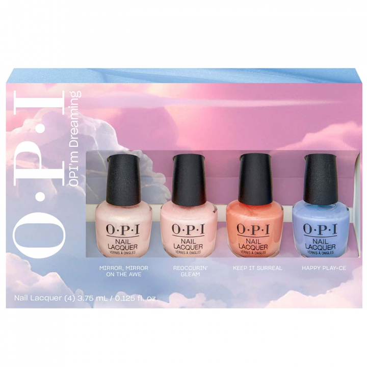 OPI Im Dreaming Mini 4-pack nagellack – Mirror, Mirror on the Awe, Reoccurin’ Gleam, Keep It Surreal, Happy Play-ce