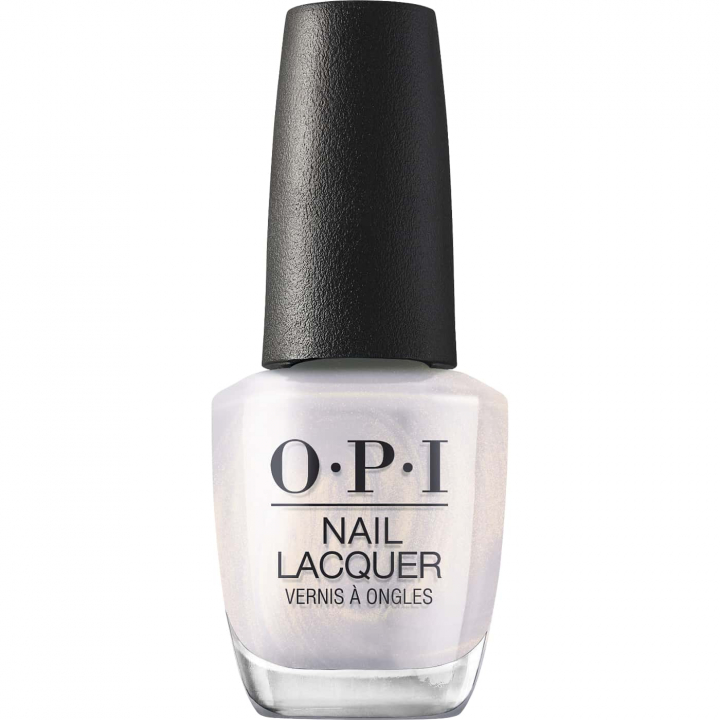 OPI Welcome to Your Whirl - Vit skimrande nagellack med prlemorreflektioner fr en stilren och modern manikyr